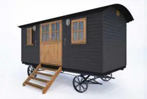 Plankbridge Cabin shepherd's hut in Black