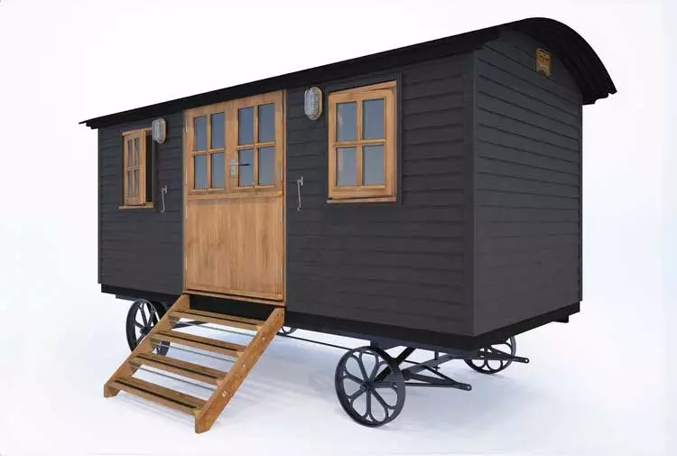 Plankbridge Cabin shepherd's hut in Black
