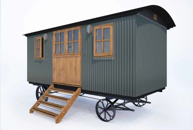 Plankbridge Cabin shepherd's hut in Coppice Smoke