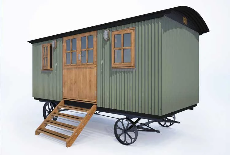 Plankbridge Cabin shepherd's hut in Hurdlemaker Green