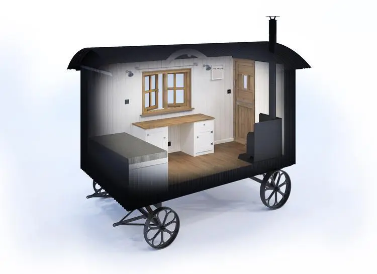 Plankbridge Snug shepherd's hut interior